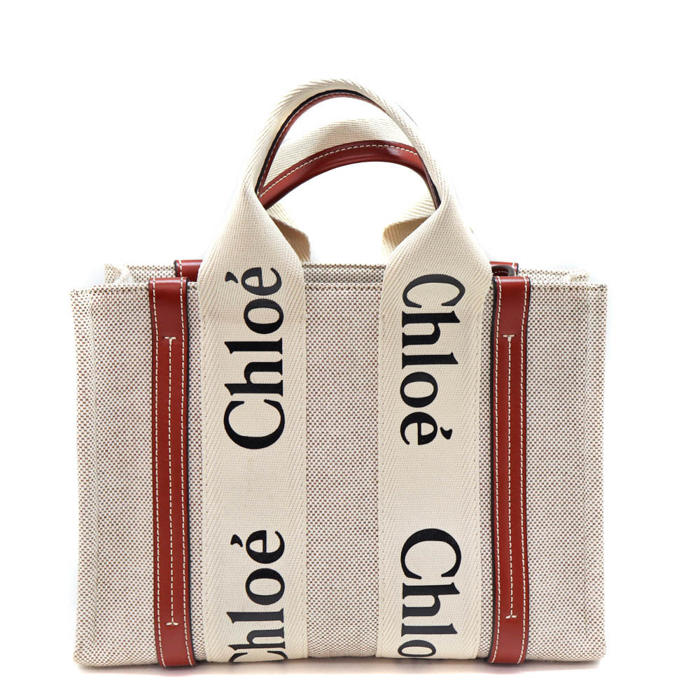 Chloe Woody Shoulder Tote Handbag Brown Bag